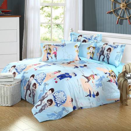 唯眠纺家纺全棉斜纹床上用品四件套 爸爸去哪儿主题,1.5米与1.8米通用四件套的完美之选